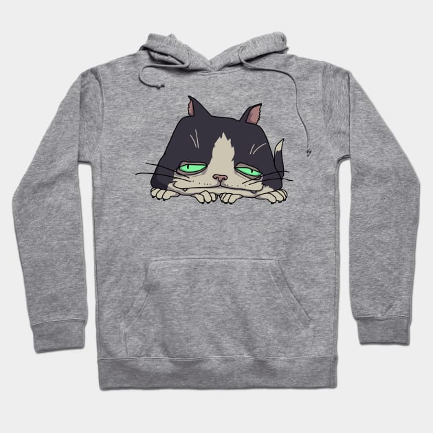 Tired Cat Hoodie by anna.arty